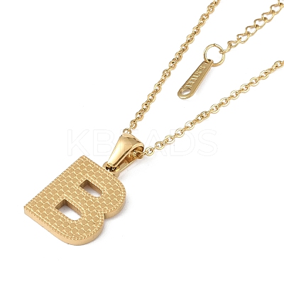 Ion Plating(IP) Initial Letter 304 Stainless Steel Pendant Necklaces NJEW-M199-01G-B-1