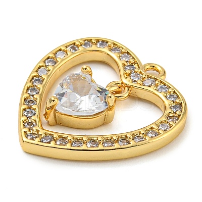 Rack Plating Brass Micro Pave Cubic Zirconia Pendants KK-Z063-21G-1