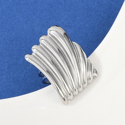 304 Stainless Steel Cuff Rings LS-RJEW-D306-10P-1