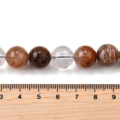 Natural Black Gold Rutilated Quartz Beads Strands G-H093-B03-12mm-1