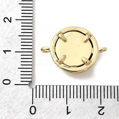 Brass with Resin Blue Evil Eye Links Connector Charms KK-H529-38A-G-1