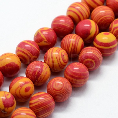 Synthetic Malachite Beads Strands G-I199-32-4mm-1