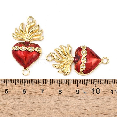Brass Pave Clear Cubic Zirconia Connector Charms X-KK-L251-18G-01-1