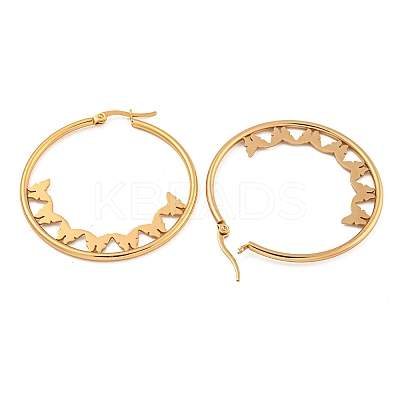 304 Stainless Steel Huggie Hoop Earrings EJEW-P282-01B-G-1