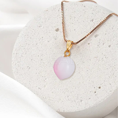 100Pcs 2 Colors Opaque Spray Painted Glass Pendants GLAA-DC0001-25-1