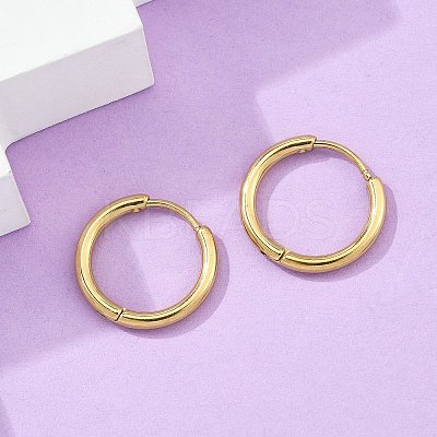 Ion Plating(IP) 304 Stainless Steel Huggie Hoop Earrings EJEW-F111A-17mm-G-1