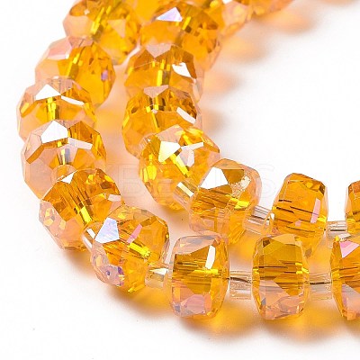 Transparent Electroplate Glass Beads Strands GLAA-E036-01A-1