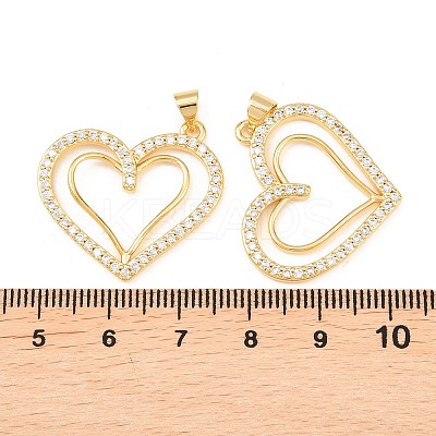 Brass Micro Pave Cubic Zirconia Pendants KK-C162-042G-1