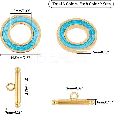 304 Stainless Steel Toggle Clasps STAS-FH0001-14-1
