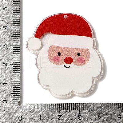 Printed Christmas Theme Acrylic Pendants OACR-L018-09A-1