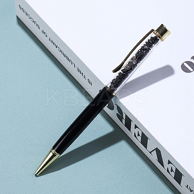 Natural Obsidian Chip on Top Ball-Point Pens PW-WG35714-14-1