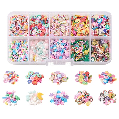 40G 10 Style Handmade Polymer Clay Nail Art Decoration CLAY-FS0001-30-1