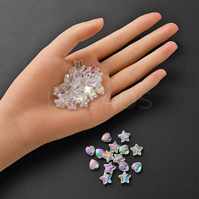 30OPcs 2 Style Eco-Friendly Transparent Acrylic Beads TACR-YW0001-71-1