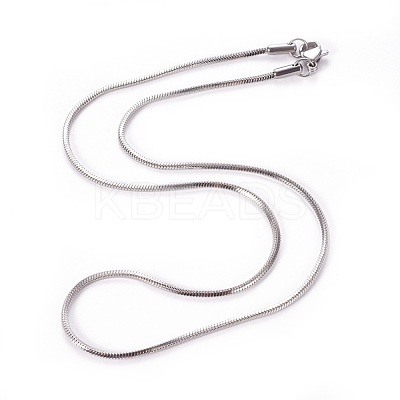 Non-Tarnish 304 Stainless Steel Snake Chain Necklaces NJEW-F265-C-P-1