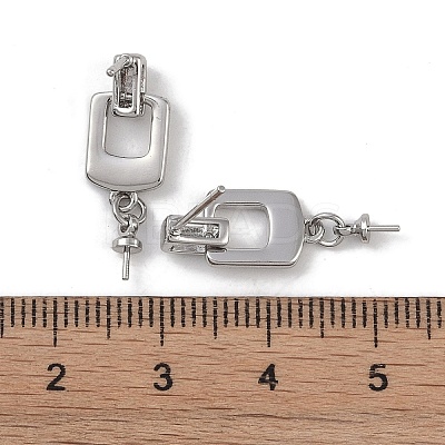 Brass with Shell Stud Earring Findings KK-G497-32P-1