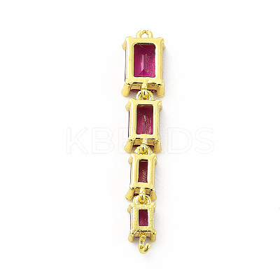Brass Pave Cubic Zirconia Connector Charms KK-G458-01G-01-1