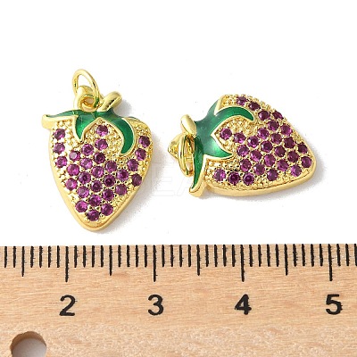 Brass Micro Pave Cubic Zirconia Pendants KK-A252-30G-1