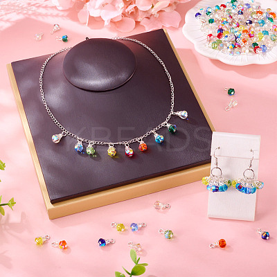 130Pcs 13 Colors Glass Pendants PALLOY-TAC0194-1
