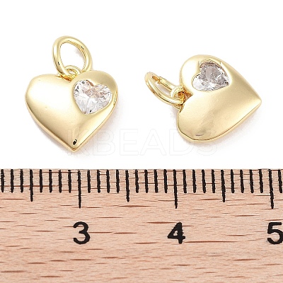 Brass Micro Pave Cubic Zirconia Charms KK-C051-03G-1