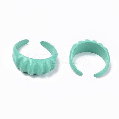 Spray Painted Alloy Cuff Rings RJEW-T011-33B-RS-1