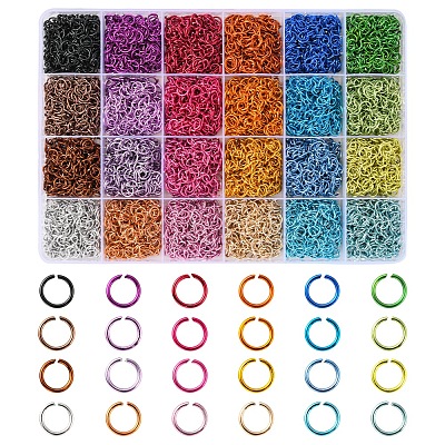 7224Pcs 24 Colors Aluminum Open Jump Rings ALUM-YW0001-02-1