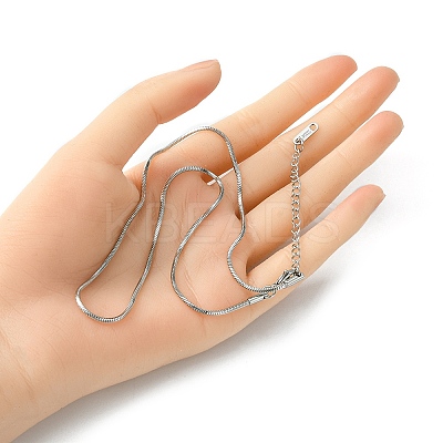 304 Stainless Steel Snake Chain Necklace for Men Women NJEW-YW0001-10-1