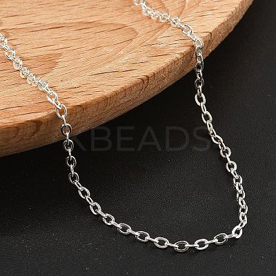 Brass Cable Chains Necklaces for Women NJEW-D302-47S-1