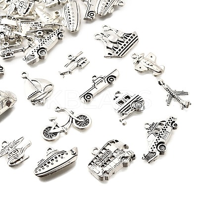 52Pcs 13 Style Tibetan Style Alloy Pendants TIBEP-FP0001-10-1