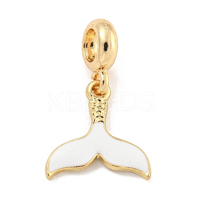 Rack Plating Alloy Enamel Fishtail European Dangle Charms FIND-B034-49G-02-1