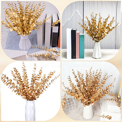 20Pcs Plastic Artificial Eucalyptus Leaves DJEW-GF0001-88A-1