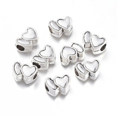 Heart Alloy European Large Hole Beads PALLOY-O065-28AS-1