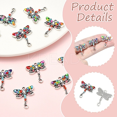 10Pcs Alloy Dragonfly Links Connectors FIND-YW0010-53-1