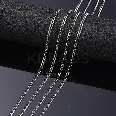 Tarnish Resistant 304 Stainless Steel Curb Chains CHS-L001-56-0.3mm-1