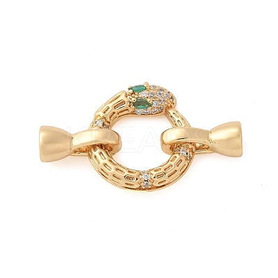 Brass Micro Pave Cubic Zirconia Fold Over Clasps KK-L289-004G-1