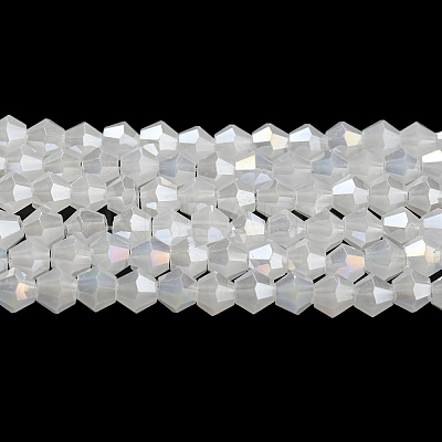 Imitation Jade Electroplate Glass Beads Strands GLAA-F029-J4mm-A06-1
