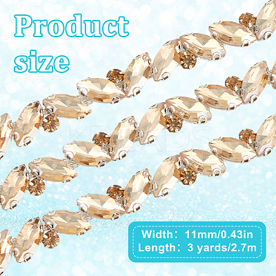 3 Yards Glass Rhinestone Chains DIY-DR0002-10A-1