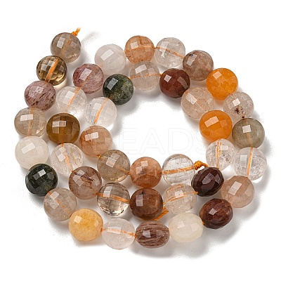 Natural Rutilated Quartz Beads Strands G-B099-B01-01-1