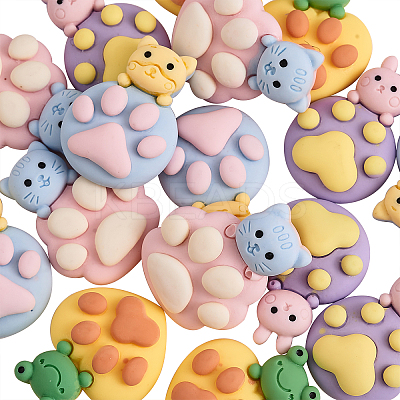 40Pcs 4 Style Opaque Resin Cabochons RESI-CJ0002-25-1
