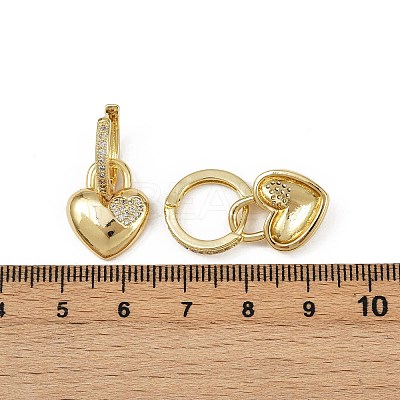 Brass Micro Pave Clear Cubic Zirconia Hoop Earrings EJEW-S275-01G-1