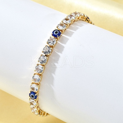 Brass Enamel Link & Charm Bracelets BJEW-Z094-02G-03A-1
