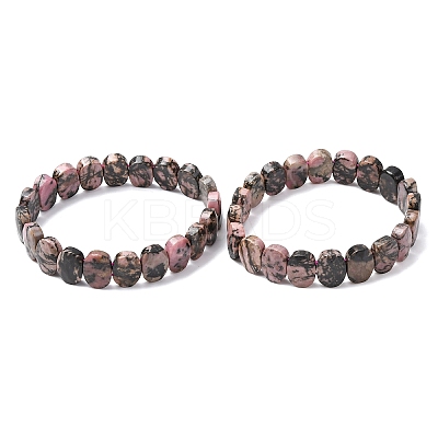 Natural Rhodonite Faceted Beaded Stretch Bracelets for Women BJEW-K251-07H-1
