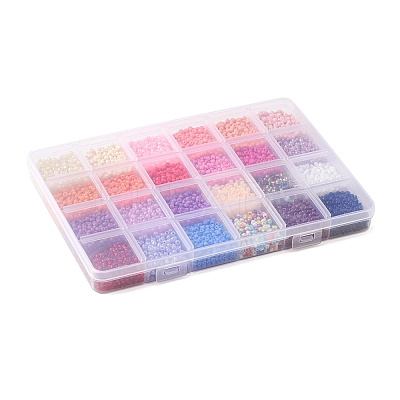 6408Pcs 24 Style 8/0 Glass Seed Beads SEED-FS0001-13-1