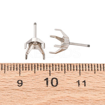 304 Stainless Steel Stud Earring Findings STAS-B091-02A-08P-1