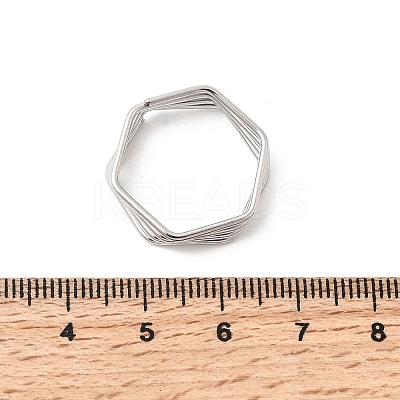 5Pcs 304 Stainless Steel Open Cuff Rings for Women RJEW-K313-02P-1
