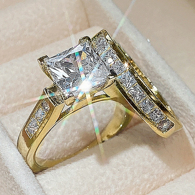 2Pcs 2 Styles Brass Micro Pave Clear Cubic Zirconia Finger Rings for Women WGF1148-04-1