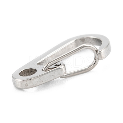 Non-Tarnish 304 Stainless Steel Push Gate Snap Keychain Clasp Findings STAS-C024-11P-1