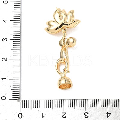 Brass Natural Pearl Enamel Fold Over Clasps KK-U059-31G-02-1