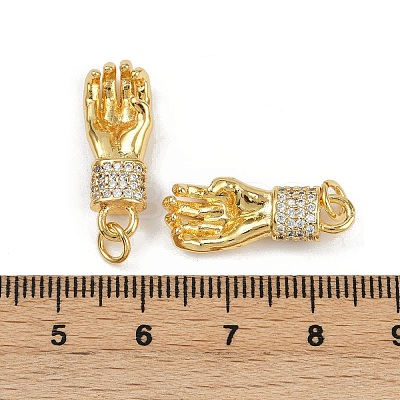 Brass Micro Pave Cubic Zirconia Pendants KK-C093-01C-G-1