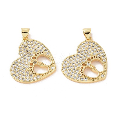 Brass Micro Pave Cubic Zirconia Pendants ZIRC-I063-26G-1