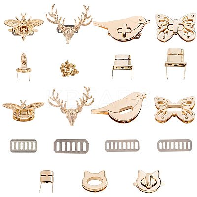 Zinc Alloy Bag Twist Lock Accessories AJEW-PH0017-40-1